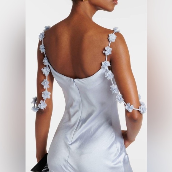 Satin flower maxi dress - Picture 4 of 6